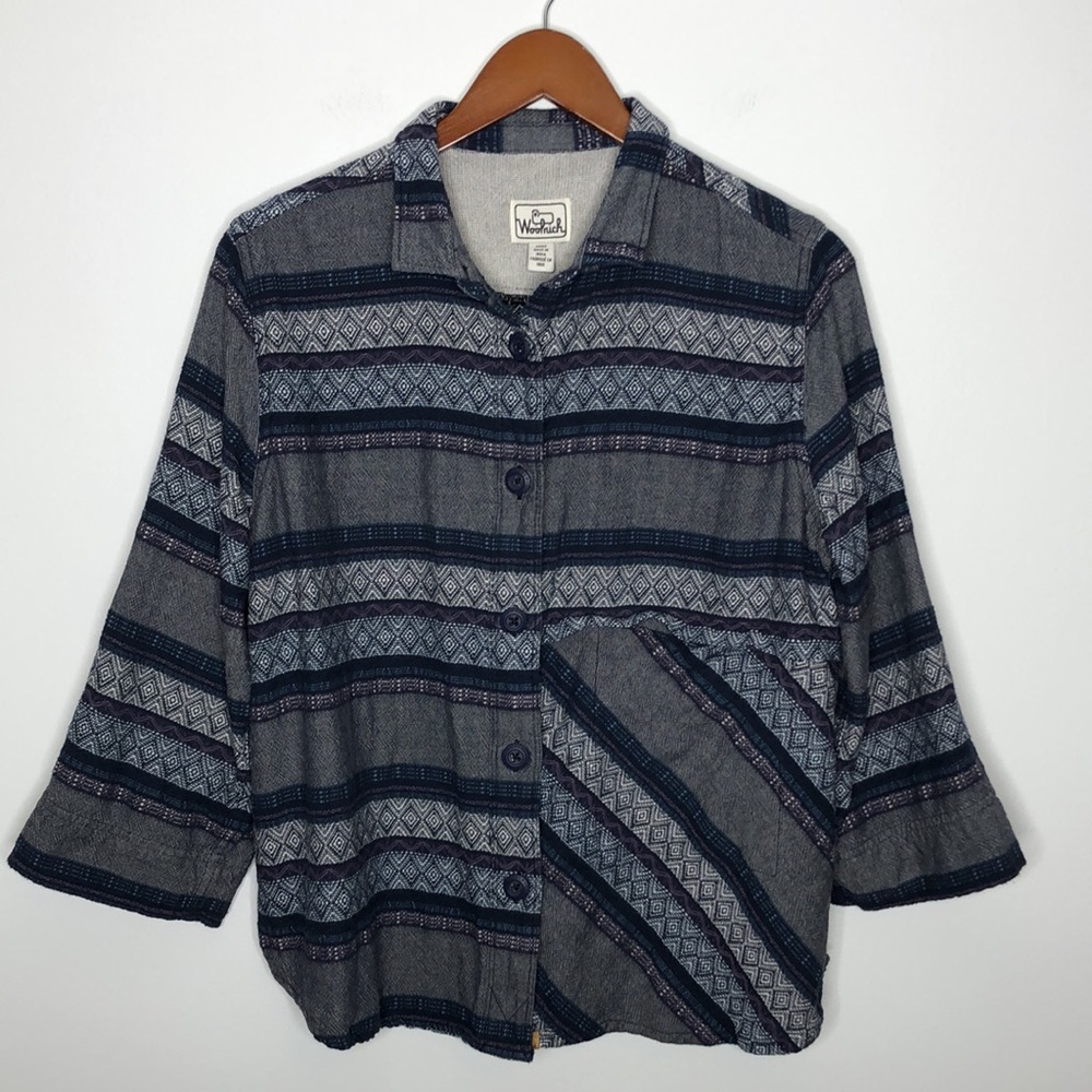 Woolrich Lagenlook Button Down Top Blue Size M